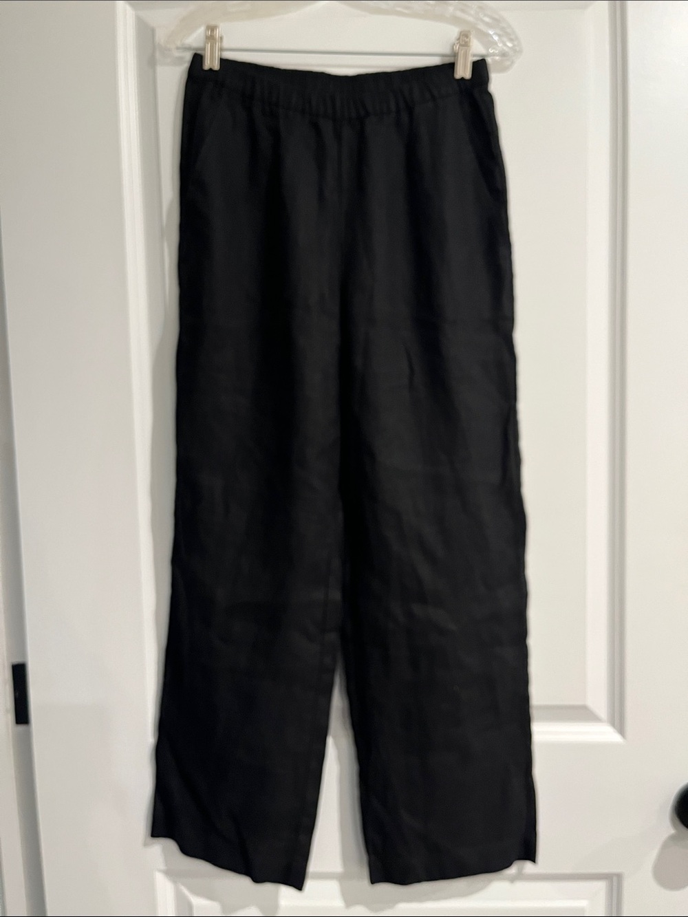 Eileen Fisher Black Linen Pants sz XXS